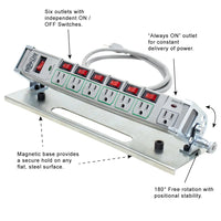 BuildPro Multi-outlet Strip w/ Magnetic Mounting Plate