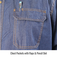 Black Stallion Flame-Resistant Denim Work Shirt FS8-DNM