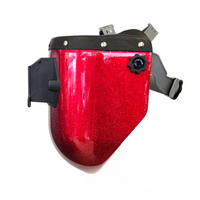 Galaxy Red Chopped, Black Leather Top, Fibre-Metal Pipeliner