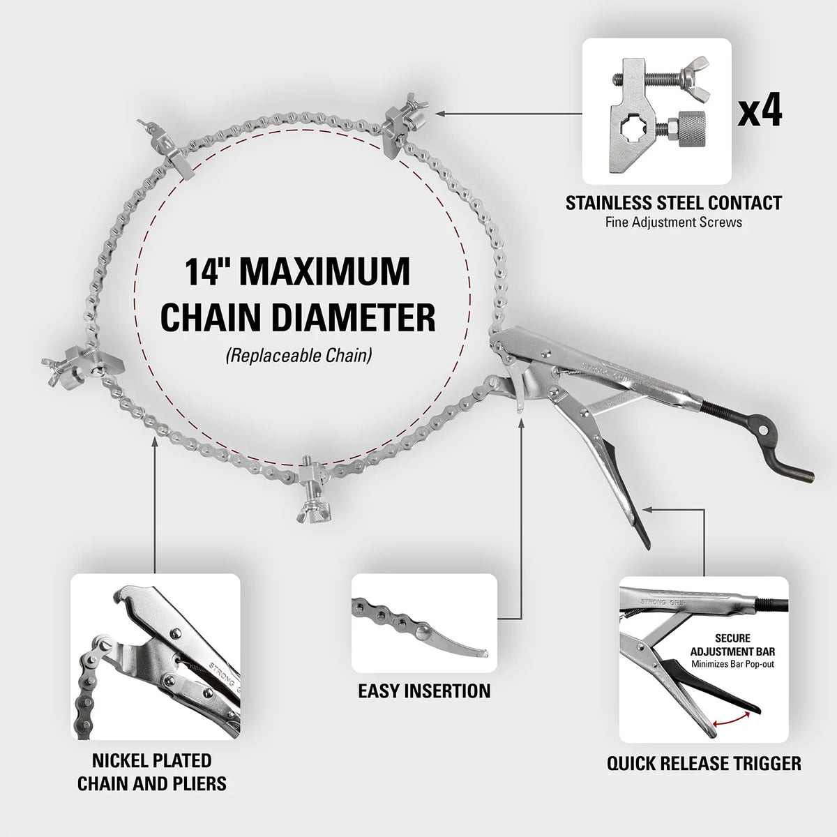 Strong Hand "The Python" Pipe Alignment Chain Pliers