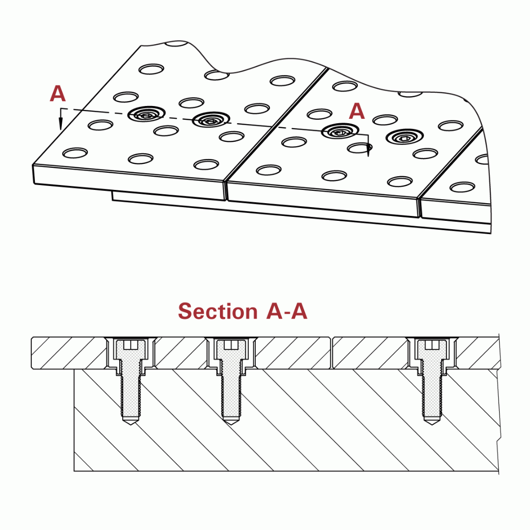 StrongHand Reversible Table Plates, For MAX Slotted Tables Diagram