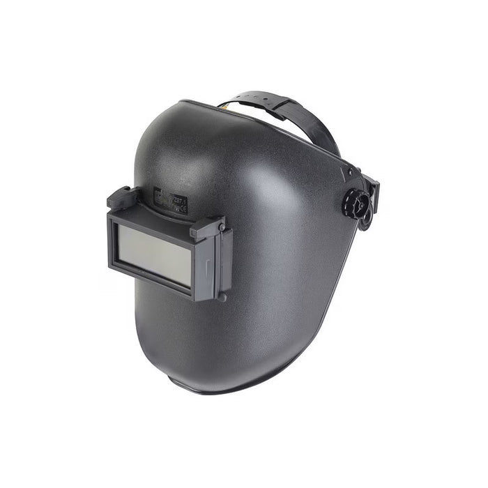 Black beginners welding helmet with a flip up lens