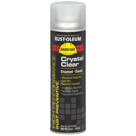 Rust Oleum V2102838 Crystal Clear Hard Hat Enamel Spray Paint