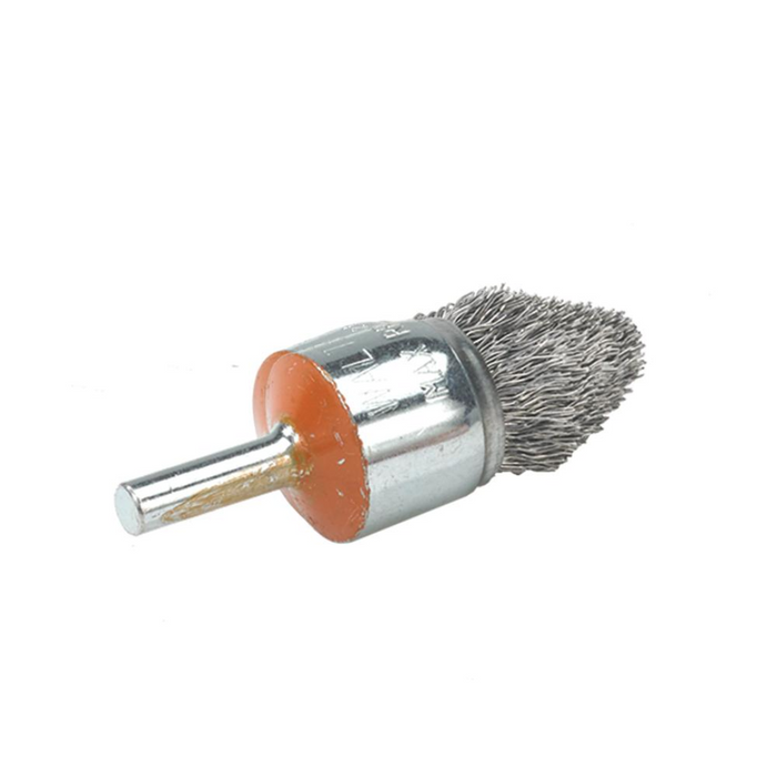Walter Mounted Conical Brush with Crimped Wires - Carbon Steel