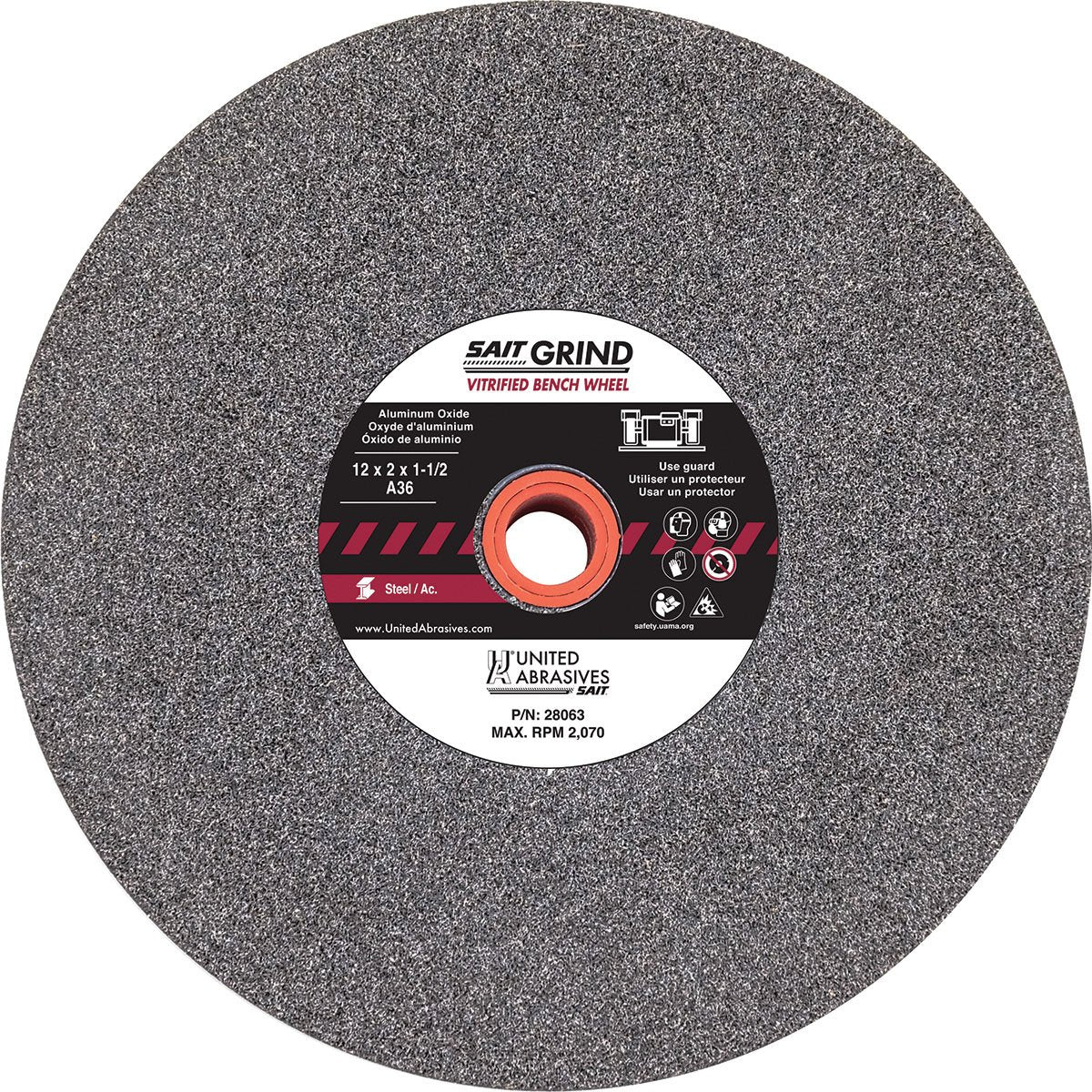 SAIT Aluminum Oxide Bench Wheel