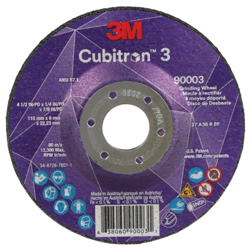 3M™ Cubitron™ 3 Grinding Wheels, Type 27 Depressed Centre