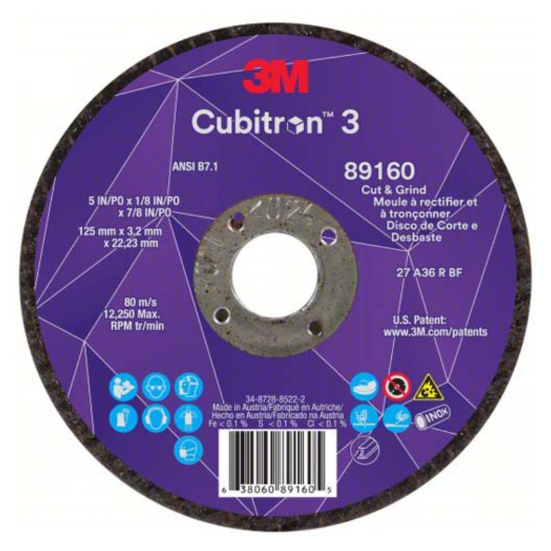 3M Cubitron 3 Cut and Grind Wheels, Type 27 Depressed Centre