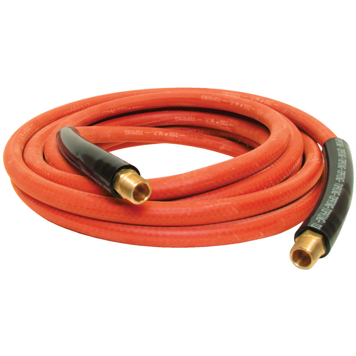 Premium 3/8" Rubber Air Hose with Fittings, 3/8" NPT Fittings