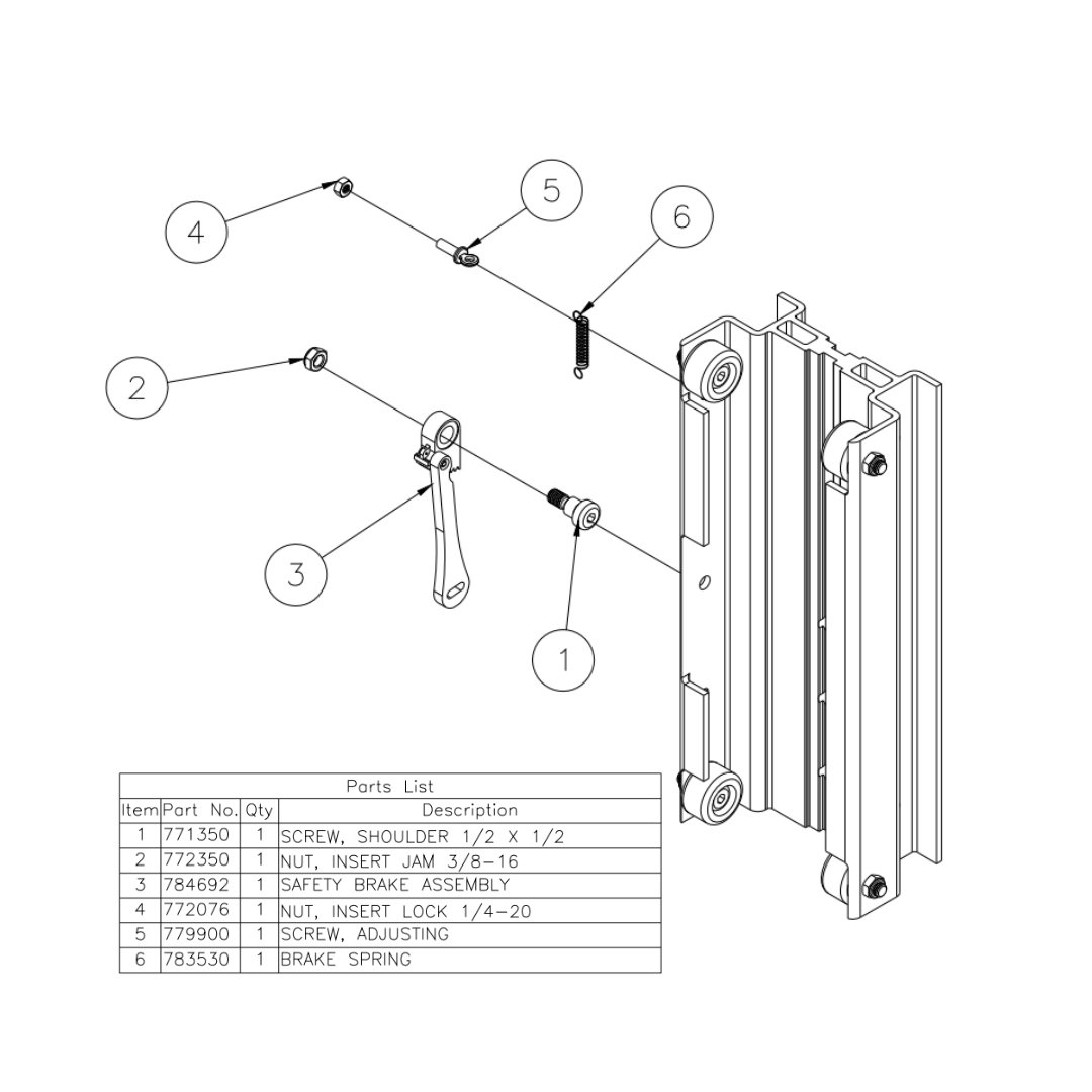 Sumner 784755, Mast Brake Kit