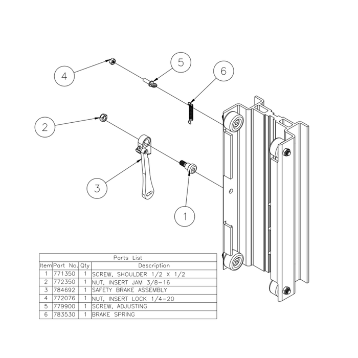Sumner 784755, Mast Brake Kit