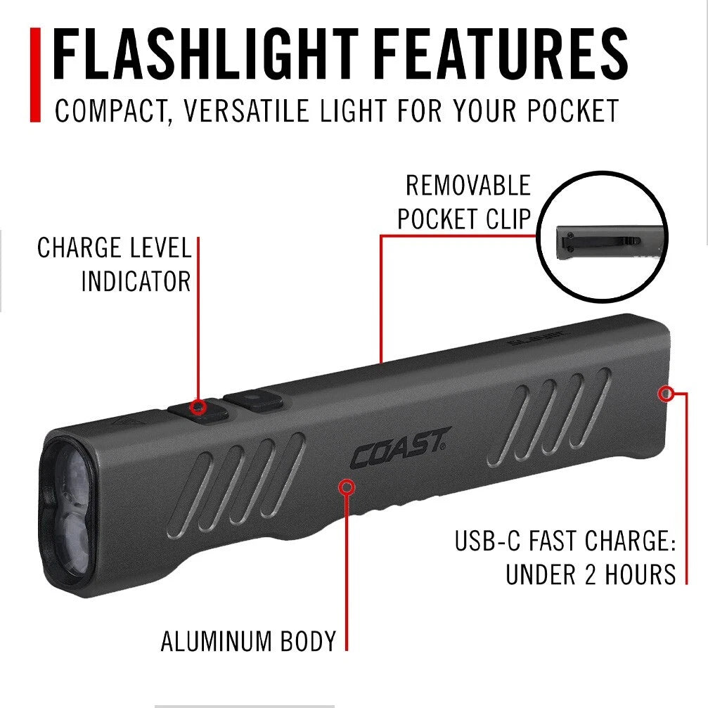 Coast SLAYER PRO 1150 Lumen Rechargeable Flashlight