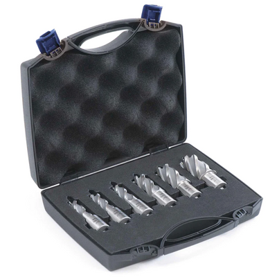 Evolution 6pc Annular HSS Mag Drill Cutter Set 9/16 To 1 Inch With 3/4 Inch Weldon Shank