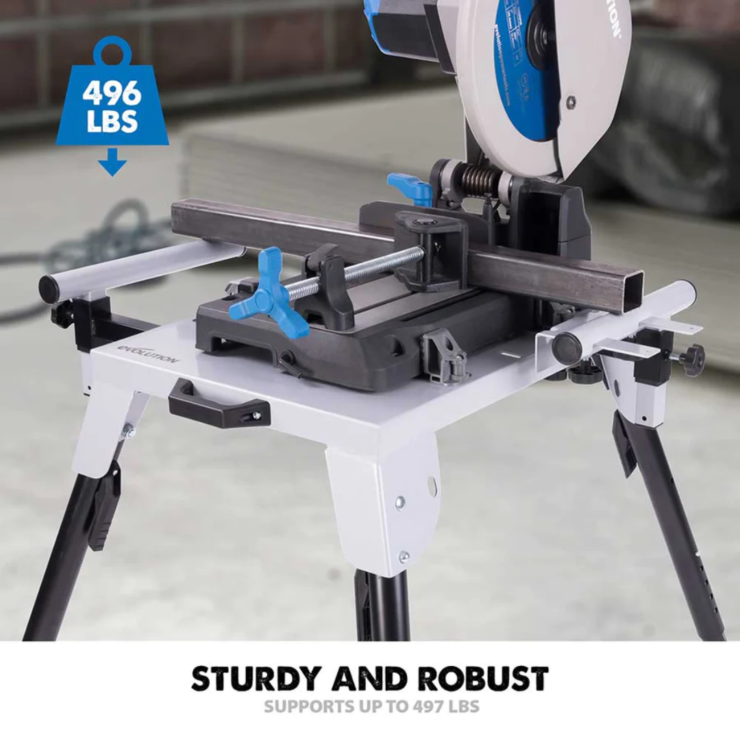 Universal Chop Saw Stand With Telescopic Arms And Folding Legs
