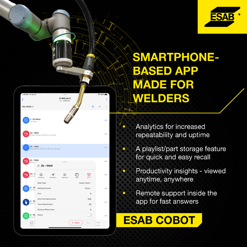 ESAB Cobot Smartphone App