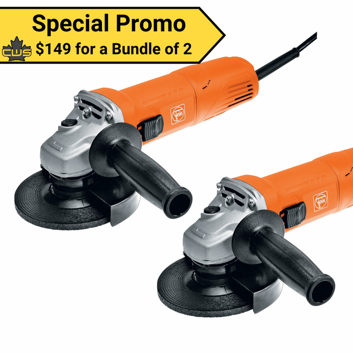 FEIN Compact 4-1/2" Angle Grinder, 760W - WSG7-115 - Bundle of 2