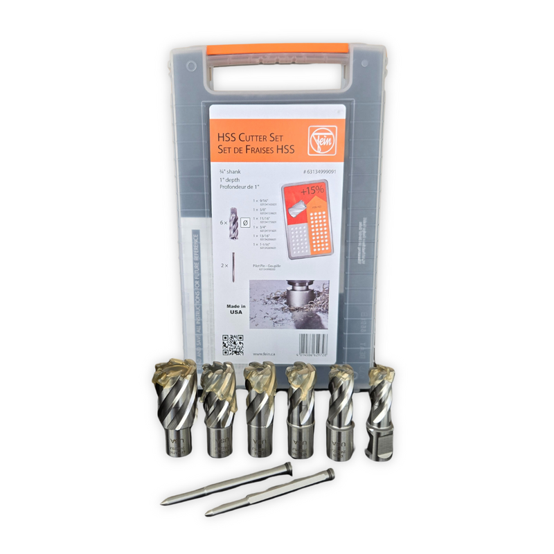 FEIN 6 pc. HSS 1" Depth Annular Cutter Set