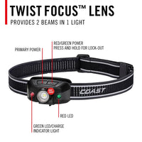 Coast FLX40R 800 Lumen Rechargeable Headlamp