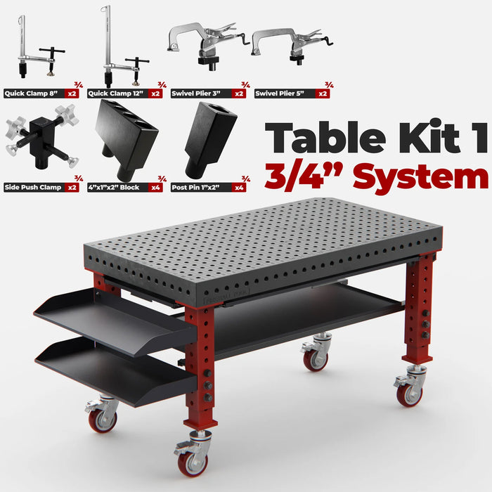 Fireball Dragon Wagon Welding Fixture Table 4.5' x 2.5' (54" x 30" x 4")
