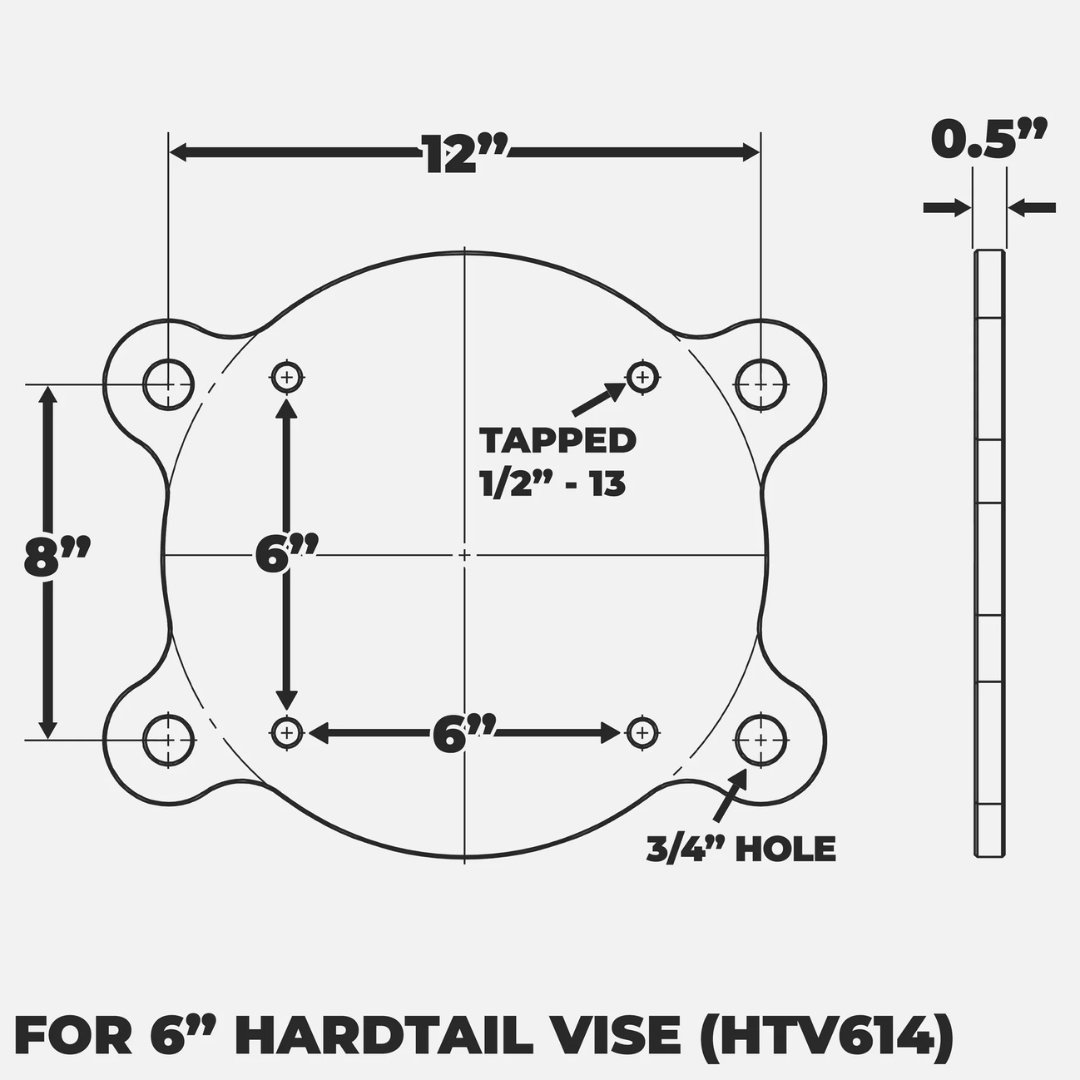Fireball Tool 6.5" Hardtail Vise Mounting Plate 1