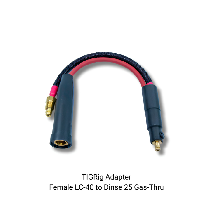 Heavy Hitters TIG Rig Pigtail Dinse 25 Adapter with Inline Gas
