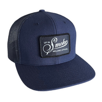 Snapback Hat with the Up in Smoke Welding Logo - Navy