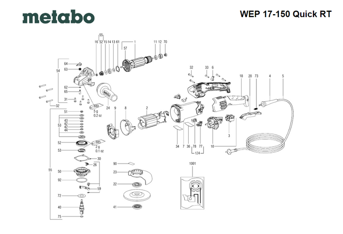 Metabo Carbon Brush Set with Holder, 110 V - 316066670