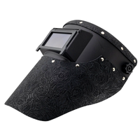 Outlaw Slimline Leather Welding Helmet Black Suede