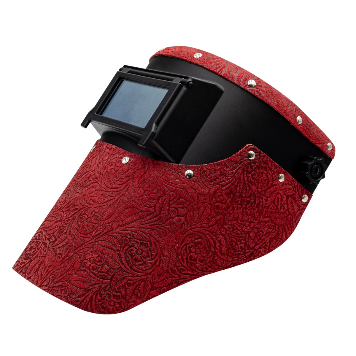 Red Floral Slimline Welding Hood