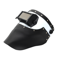 Outlaw Leather Slimline Leather Welding Hood White Shell Black Leather