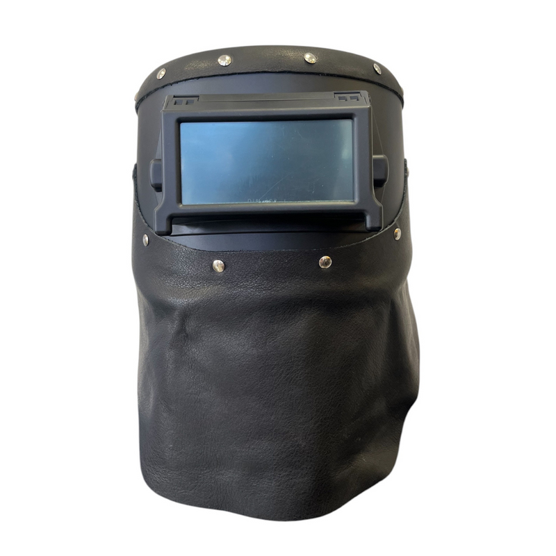 Outlaw Leather Black Flip Front / Black Leather Welding Hood