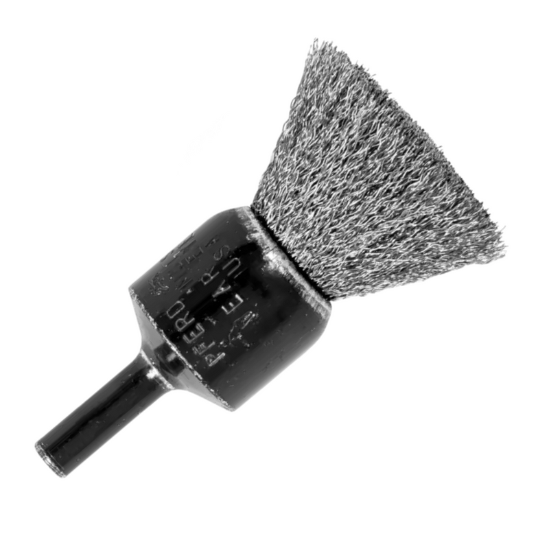 Pferd Mounted End Brush, Crimped Wire, Stainless Steel 82986