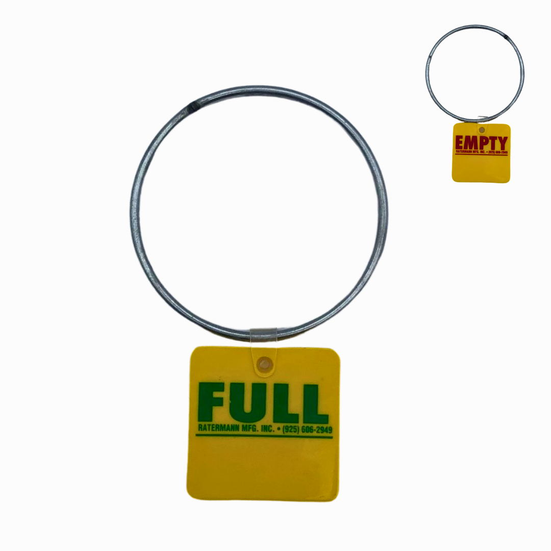 Cylinder Tank Dual Status Tags - EMPTY / FULL with Steel Ring (Pack of 10)