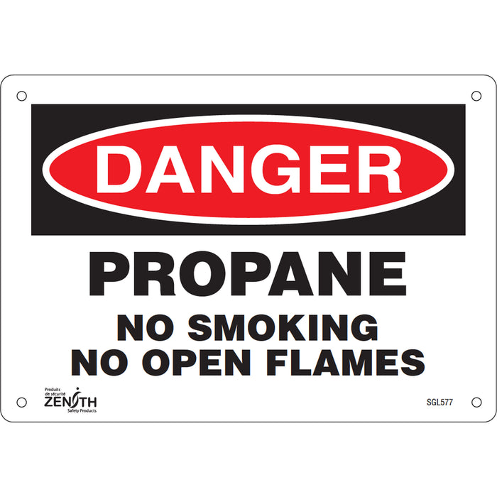 Facility Sign - No Smoking, Propane, English