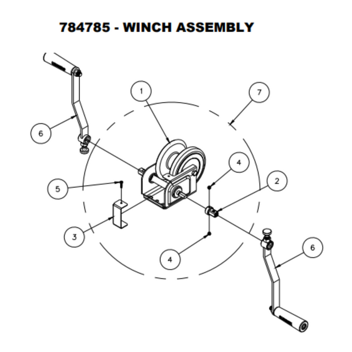 Sumner 784785 Winch Assembly, 2400 Series Lifts