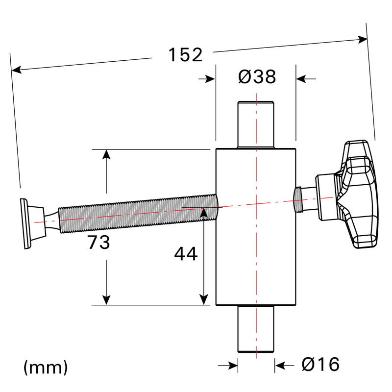 TCX6320 BuildPro BP16 Side Push Clamp XL, for 16mm Holes