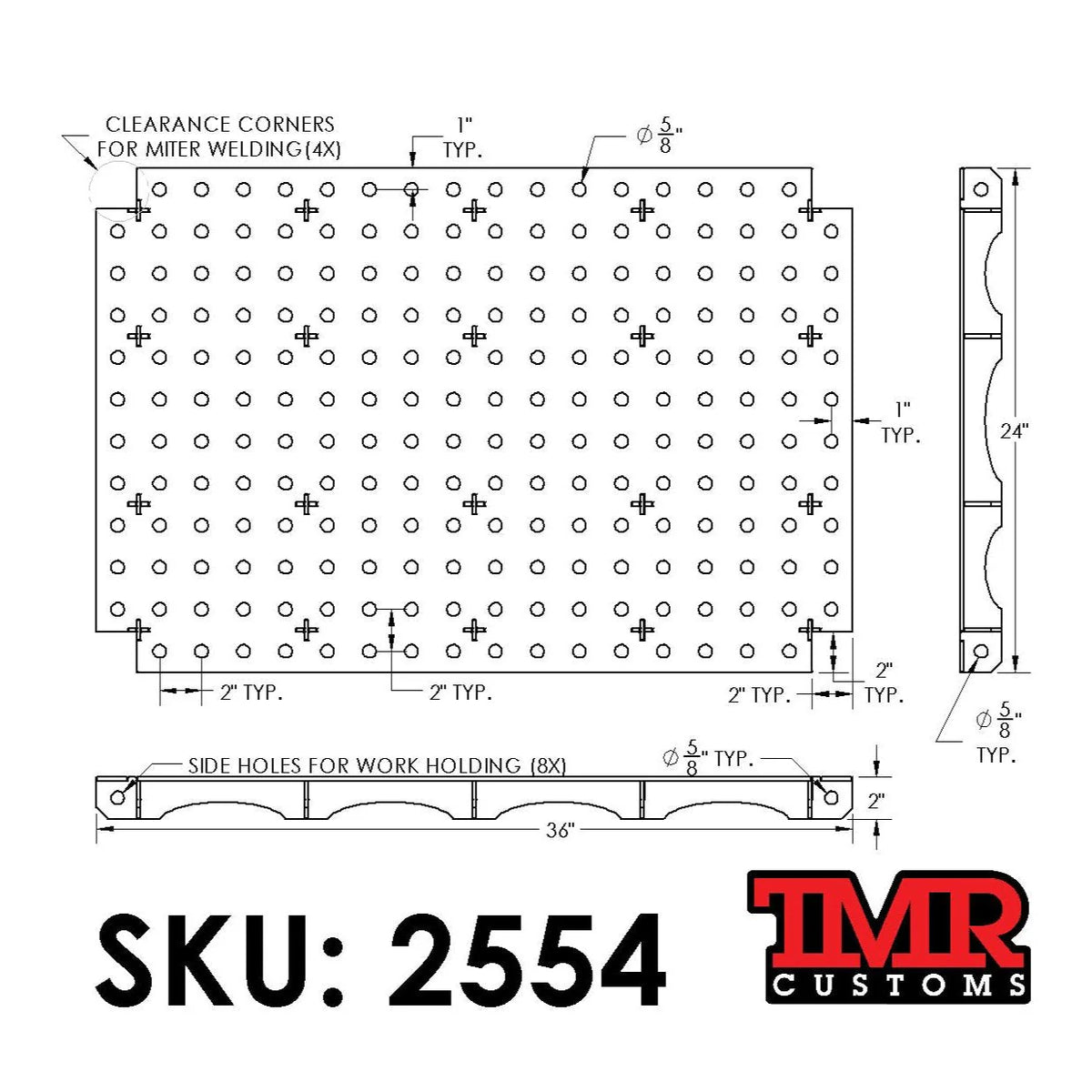TMR Customs Benchtop Welding & Fixture Table - 2' x 3'