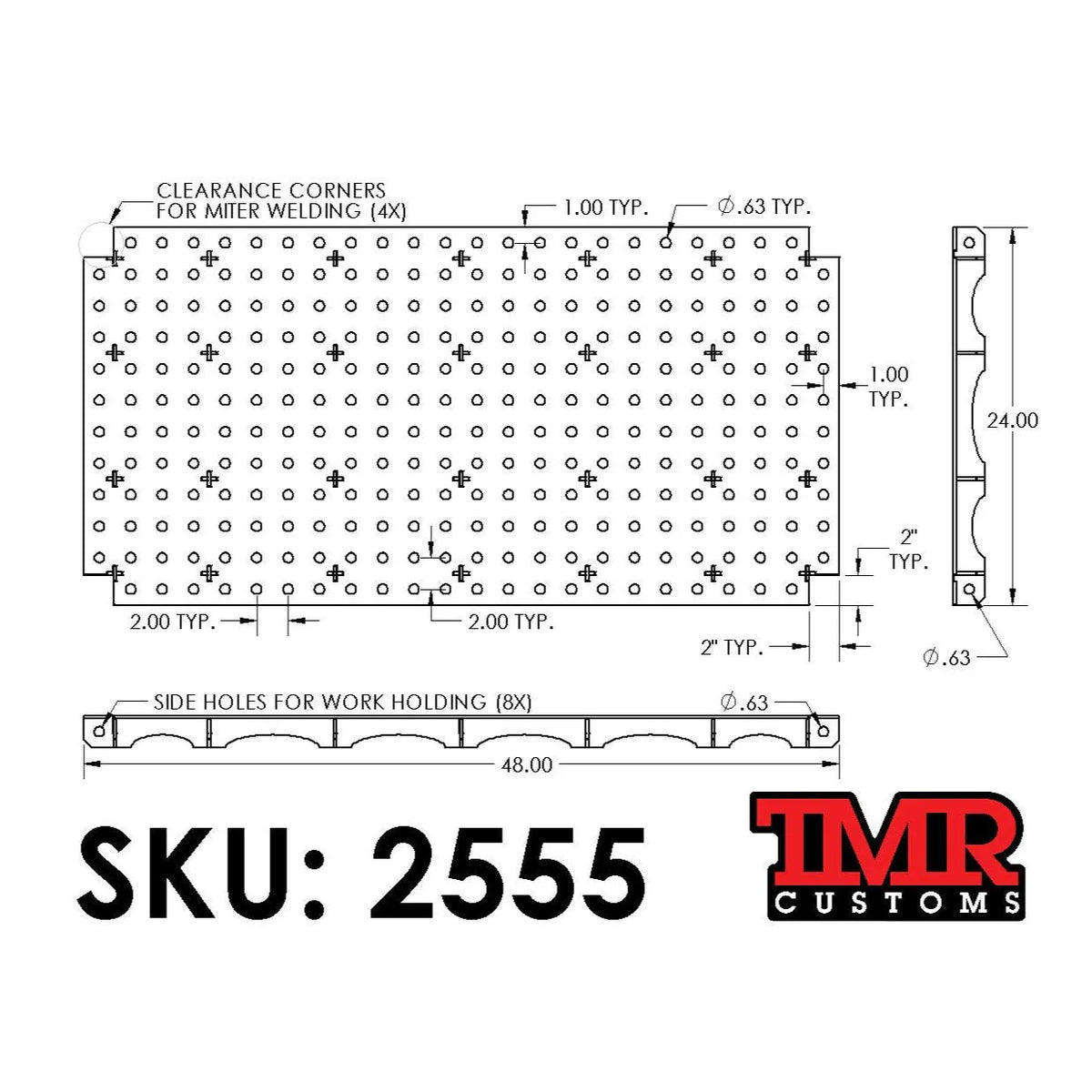 TMR Customs Benchtop Welding & Fixture Table - 2' x 4'