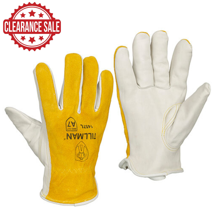 Clearance Sale! Tillman 1457 Top Grain/Split Cowhide Back A7 Cut Resistant Drivers Glove (12/pack)