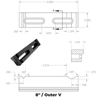 Fireball Tool Hardened V Jaw For 6.5" Hardtail Vise (Single Jaw)