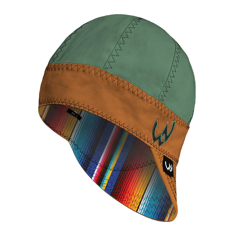 WelderNation The Poncho Sea Green/Saddle Welding Beanie