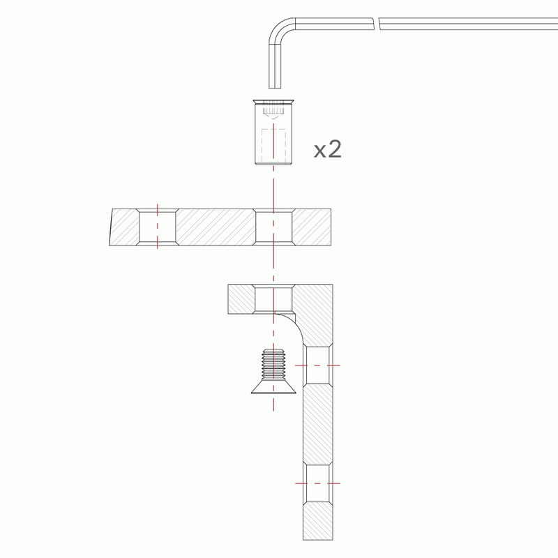 BuildPro Side Brackets for MAX Tables and Rhino Carts, Fits 5/8" Holes