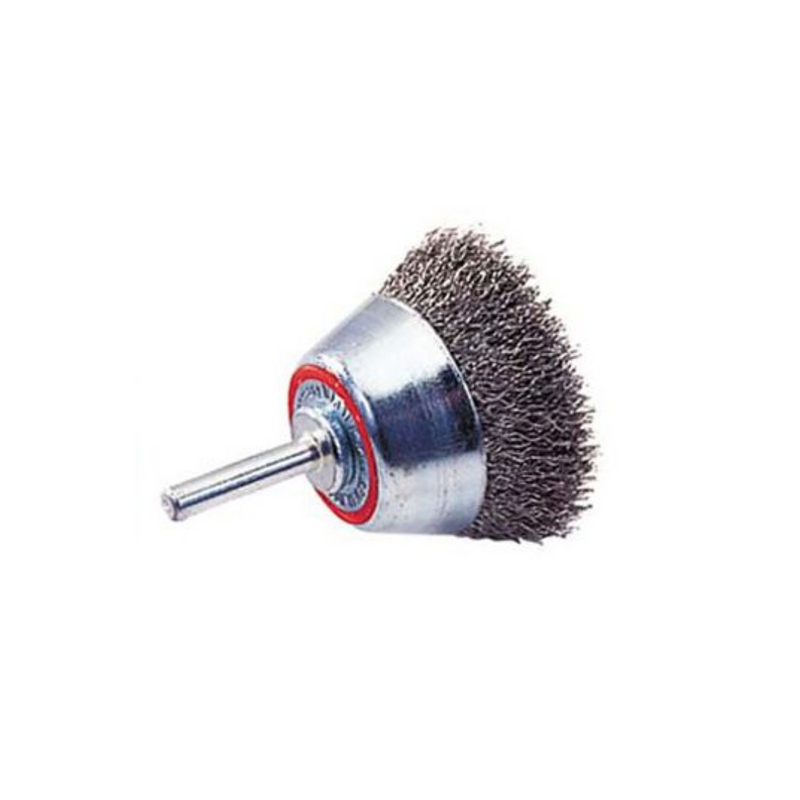 Mounted Cup Brush with Crimped Wires - Carbon Steel - 13-C 018