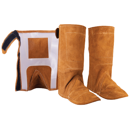 Black Stallion Split Cowhide Legging with Plastic Insert