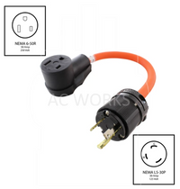 L5-30P 30A 125V Plug to 6-50 Welder Receptacle Adapter