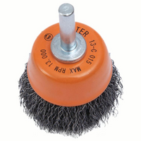 Mounted Cup Brush with Crimped Wires - Carbon Steel